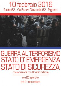 10 febbraio 2016 stato di emergenza